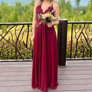 Lulu’s Burgundy Bridesmaid Dress. Size S